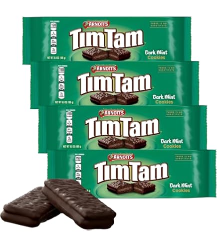 Amazon.com: New! Tim Tam Dark Mint Choc Cookie Biscuits (3 Pack x