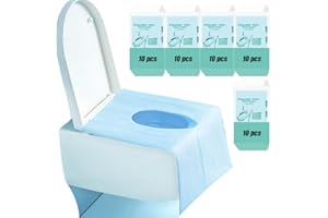 HI FINE CARE Disposable Toilet Seat Covers 16x24 Inch XXL Portable Toilet Liners Travel Seat Cover for Outing, Hotel, Hospital, Travel, Public Toilet Seat Cover, 50 Pack (50 pack - Blue)