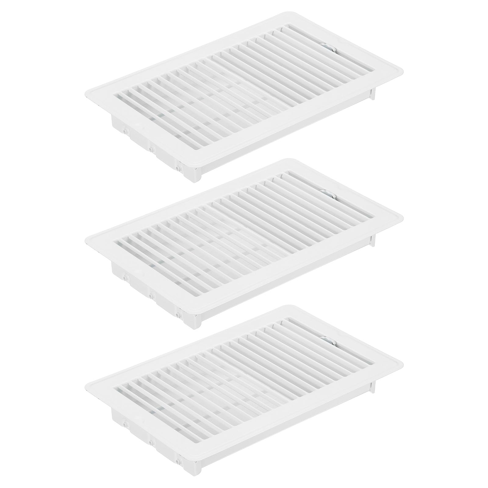 PATIKIL 10 x 6 Inch Floor Register, 3pcs Heavy Duty Air Vent Cover Steel Adjustable Decor Vents Easy Adjust Floor Grates for Sidewall Home Office, White