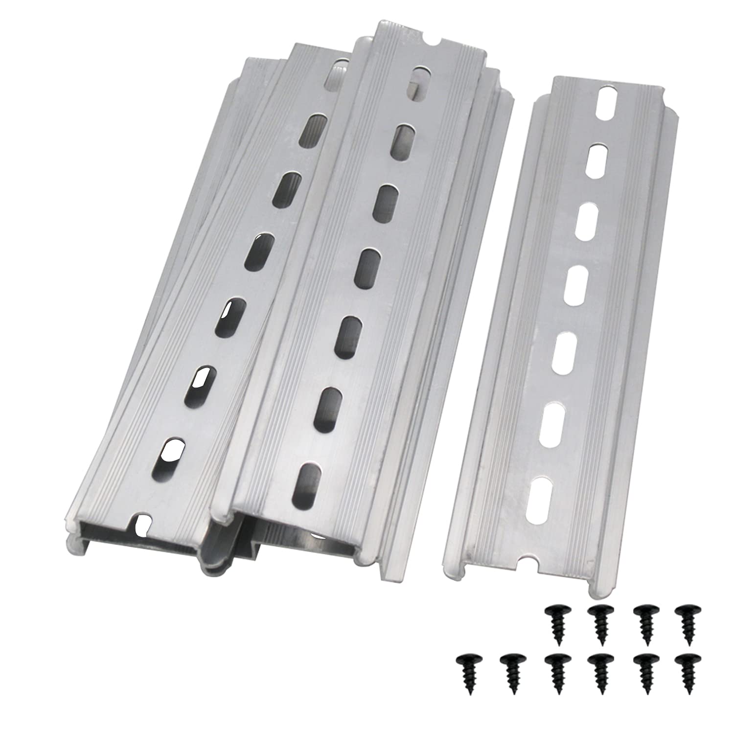 Taiss 5 Pcs DIN Rail Slotted Aluminum RoHS 35mm Wide, 7.5mm High, Long 150mm/ 6"