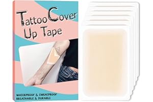 MUPUFU Tattoo Cover Up Tape, Ultra Thin Patch for Tattoo Scar and Birthmarks, Invisible Waterproof Skin Tone Concealer Sticker for Covering Up Scars Tattoos, New Model, 6 Pcs - Light Skin