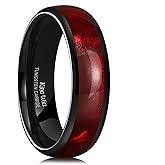 King Will Tungsten Carbide Rings for Men Black Mens Wedding Band Colorful Shell Inlay Domed Polished