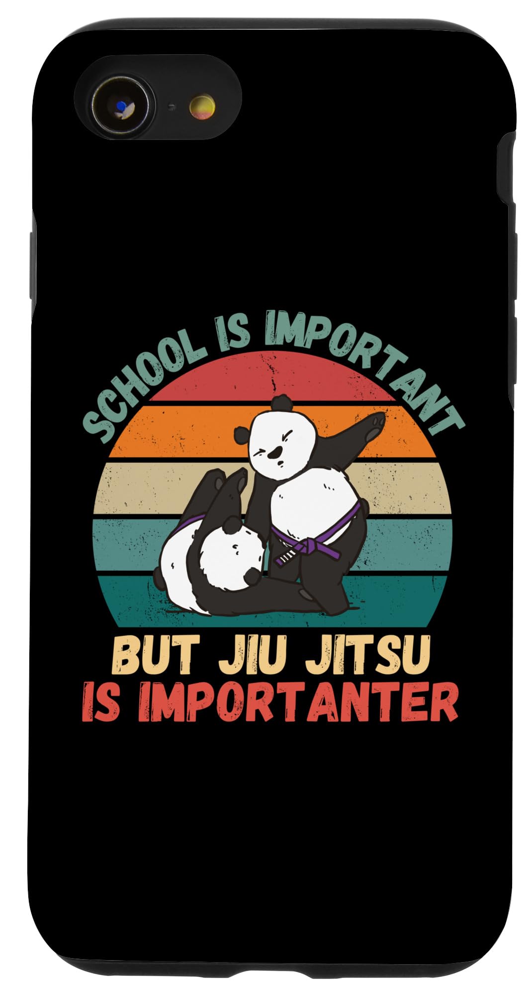 iPhone SE (2020) / 7 / 8 Retro Panda School Is Important Jiu Jitsu Is Importanter Case