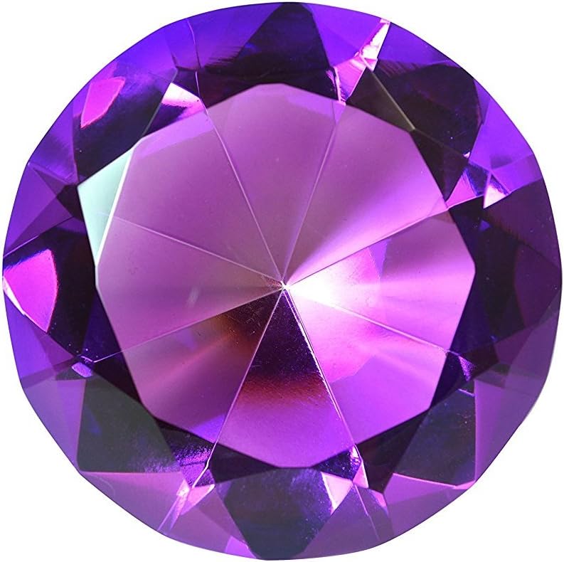 80mm Original Crystal Diamond Jewel Paperweight (Purple)