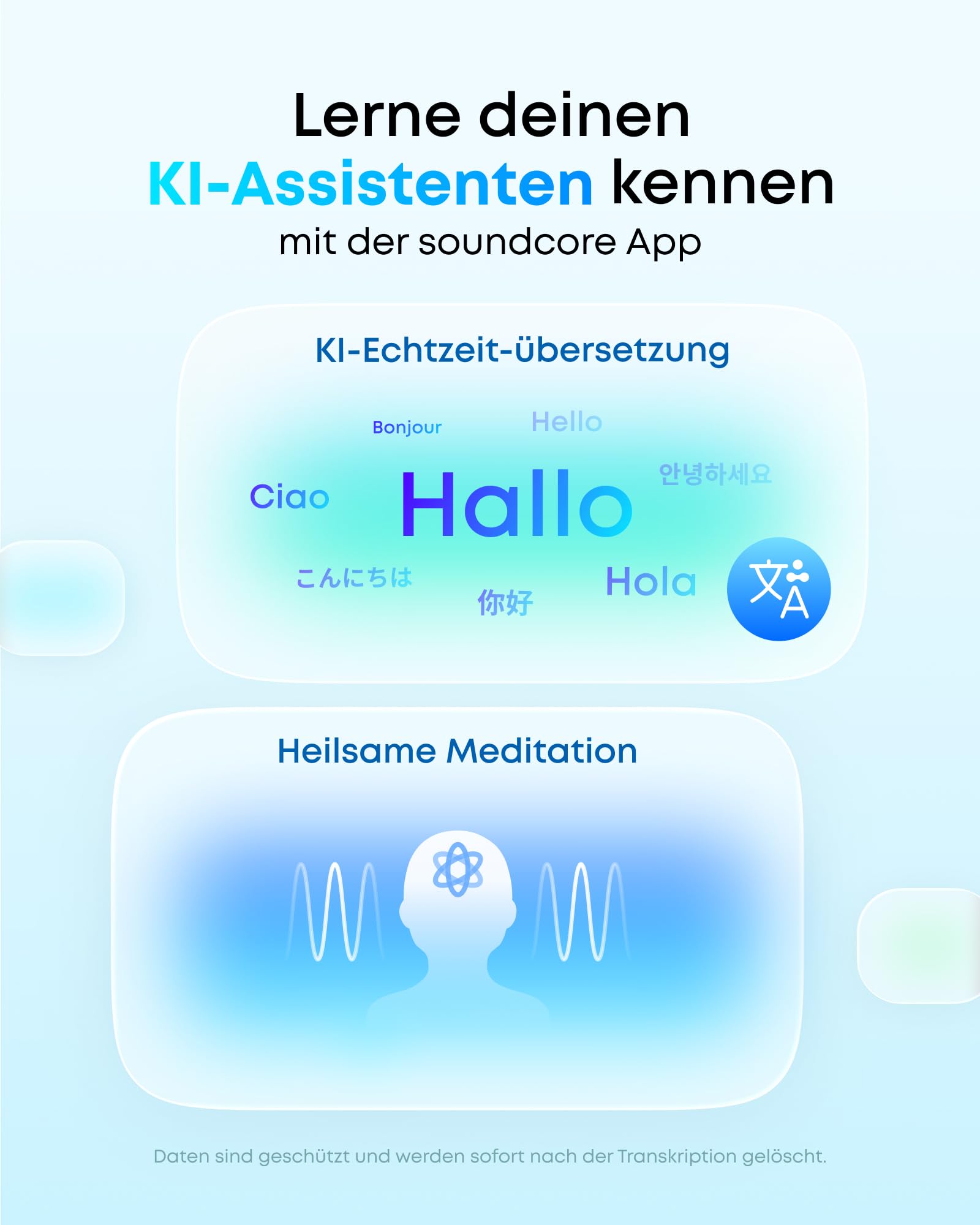 soundcore C50i by Anker, Open-Ear Kopfhörer, Clip-On Earbuds, Ultra-bequem, Open-Ring Design, 12mm Treiber für kraftvollen Bass, klare Anrufe mit KI, KI-Echtzeit-Übersetzung, fester Halt, Hi-Res, IP55 5