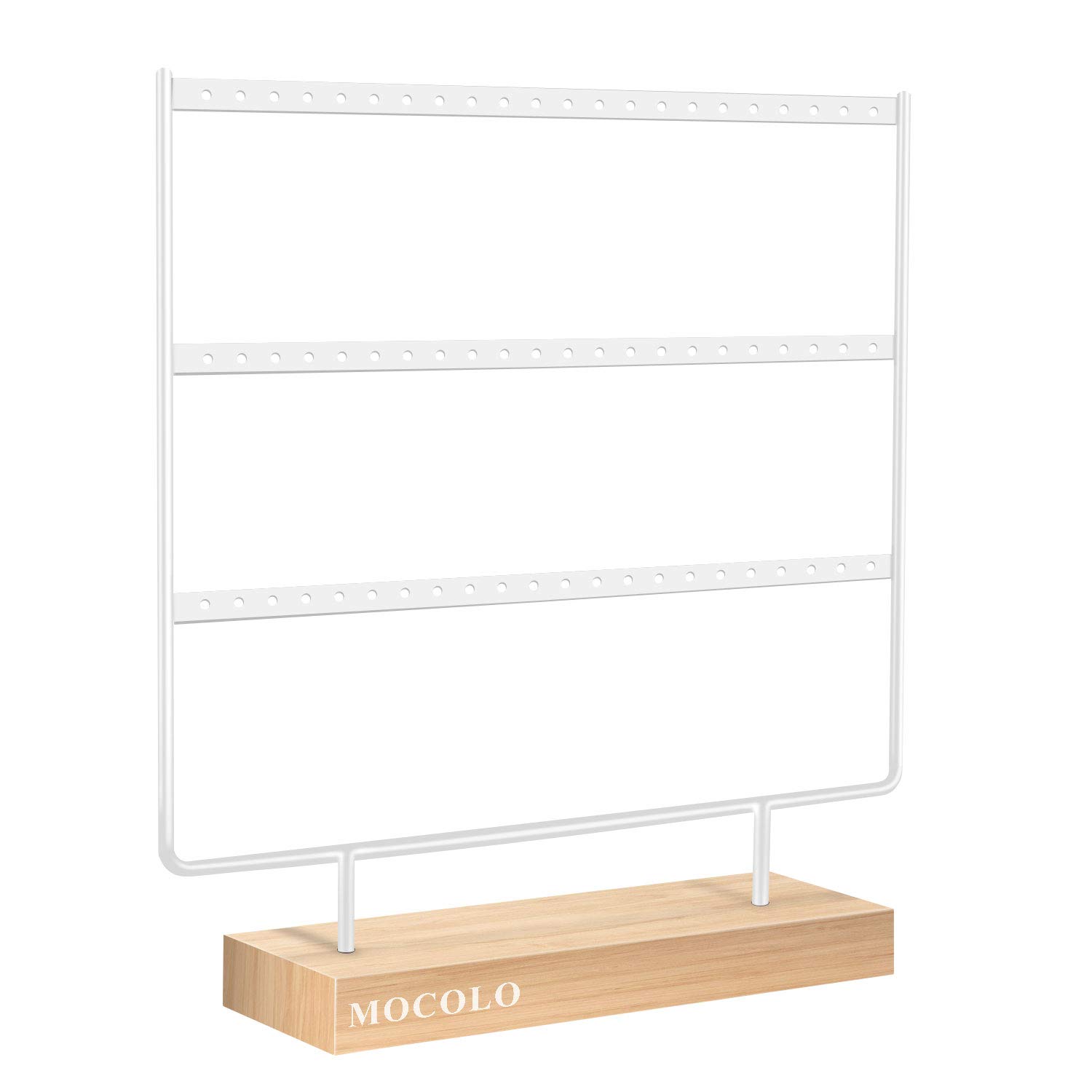 Mocolo Earring Organiser, Earring Display Stand, Earring Holder for Hanging Earrings (66 Holes & 3 Layers)