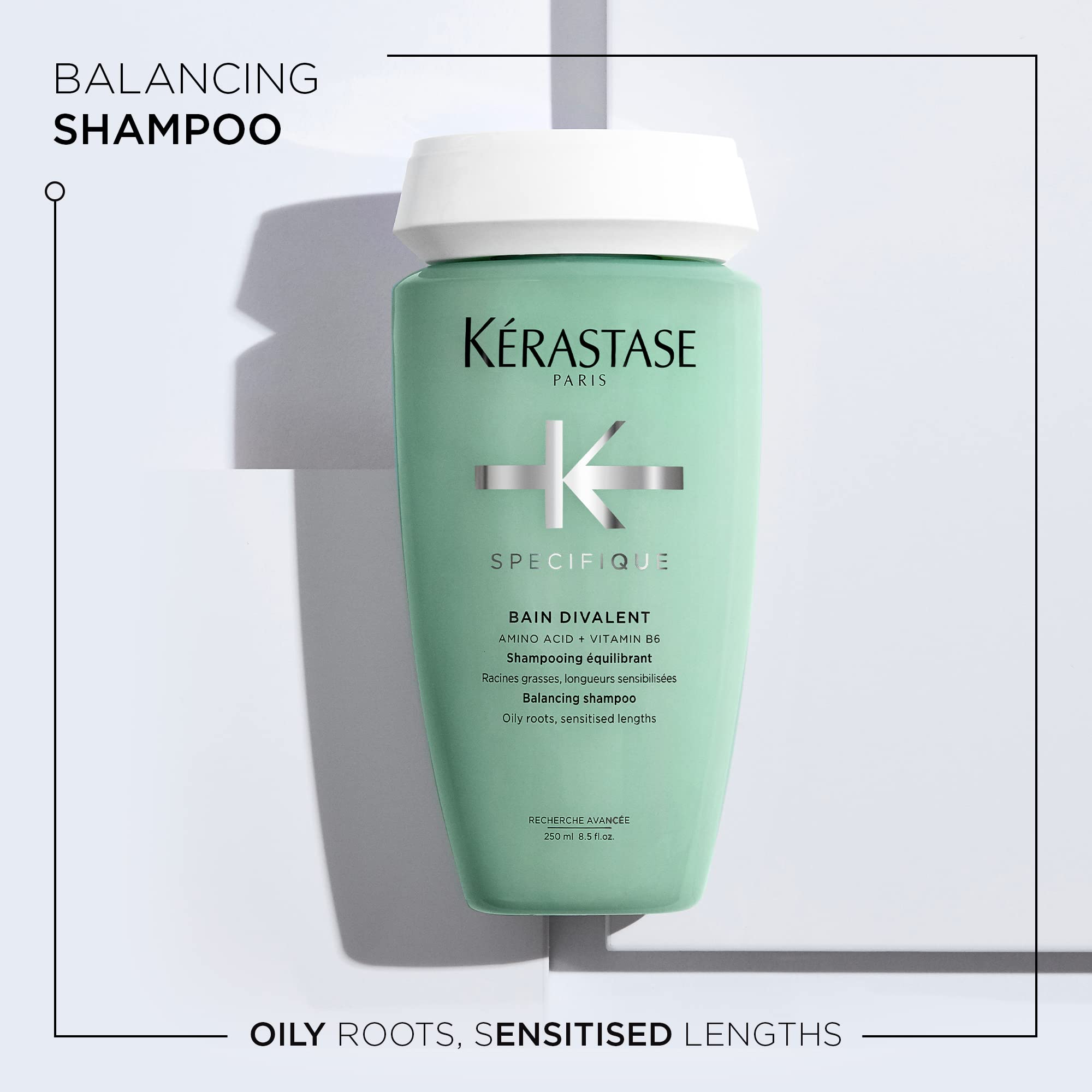 Kerastase Specifique Balancing Shampoo For Oily Scalp & Hair - Cleanses Oil From Roots and Hydrates Dry Hair Ends