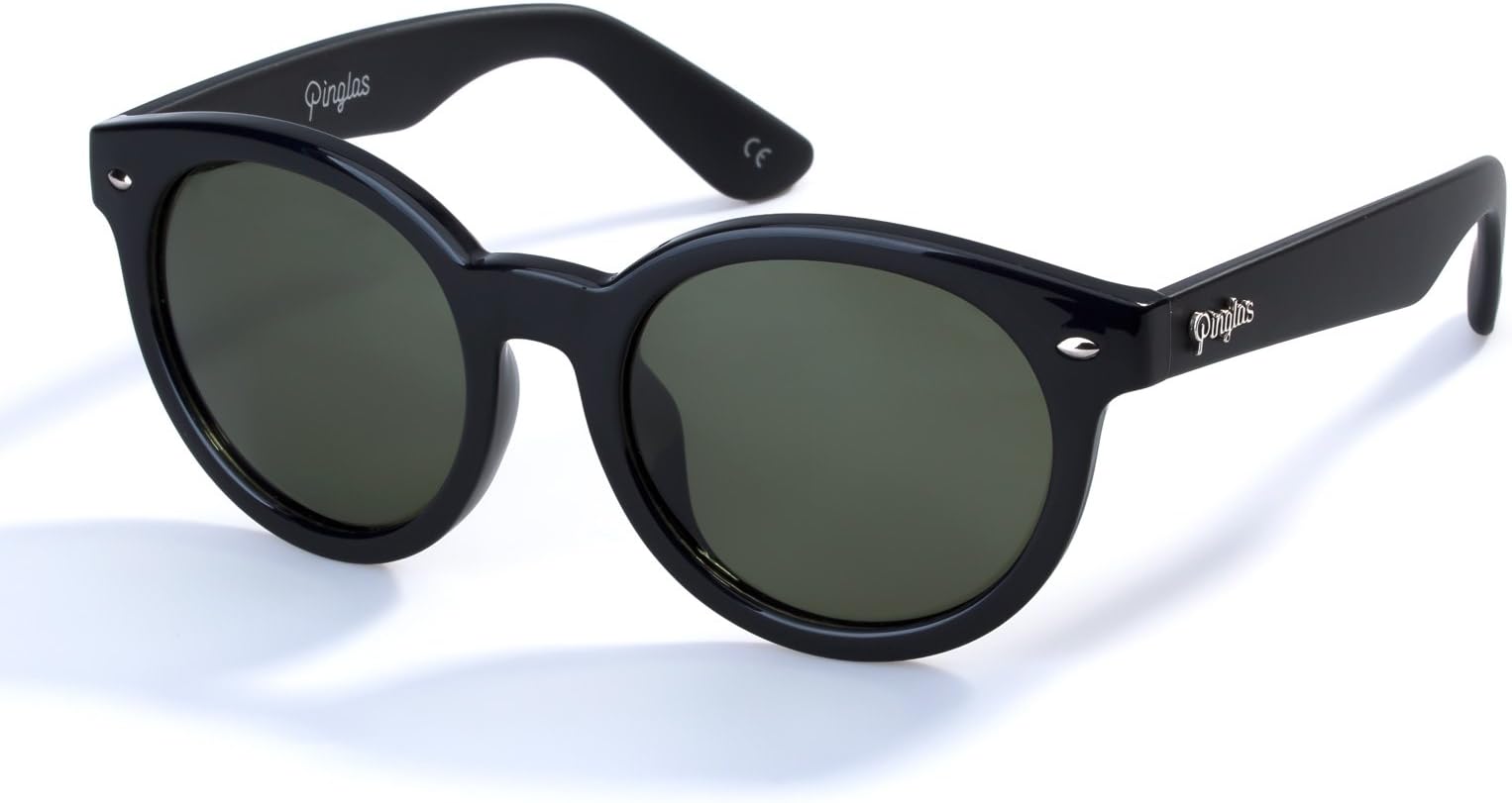Polarized Fashion Sunglasses for Men Women, Round Mirrored Lens Retro Eyewear, UV400