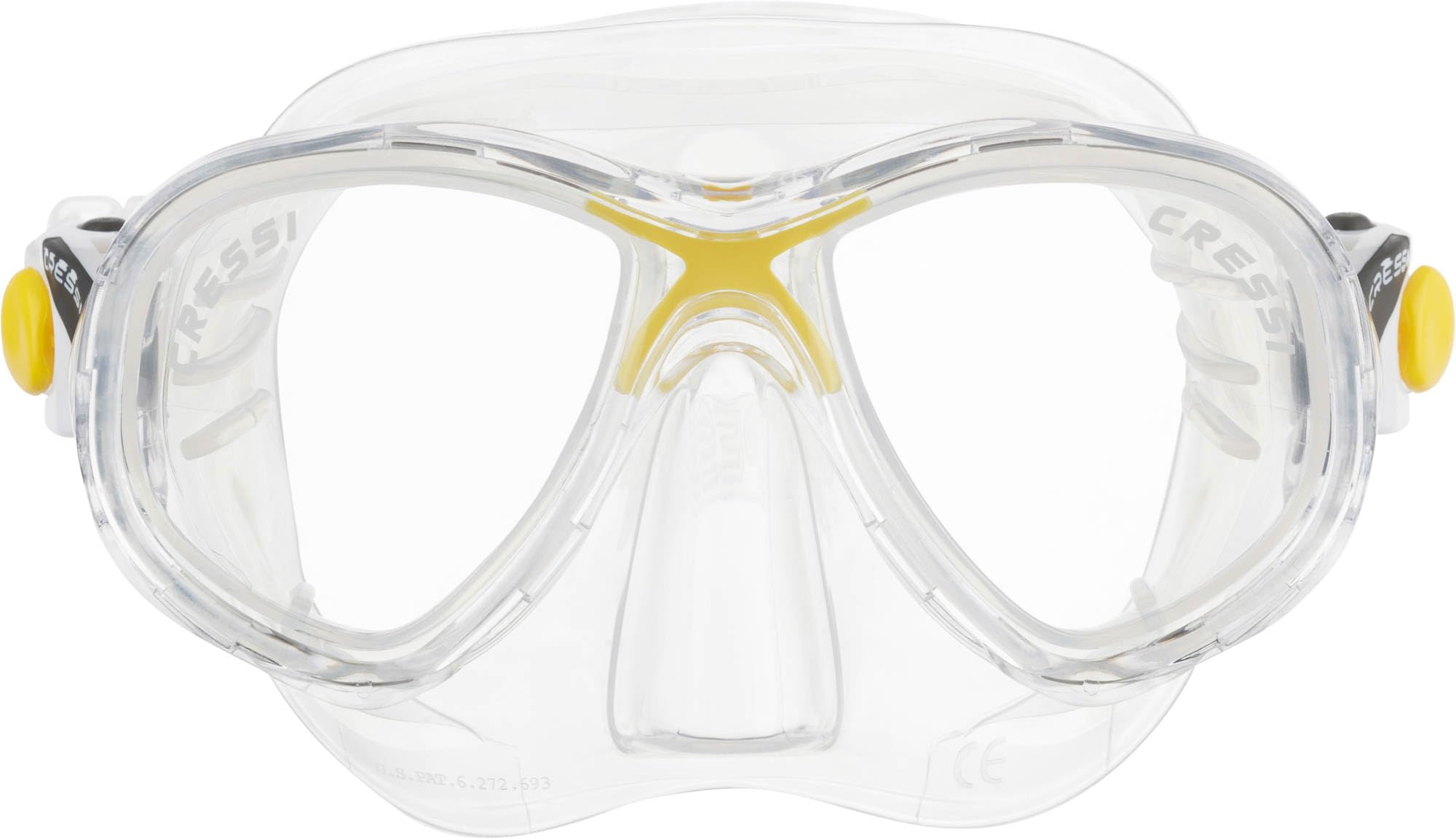 Cressi Kids Marea Jr Scuba Diving and Snorkeling Junior Mask - Transparent/Yellow