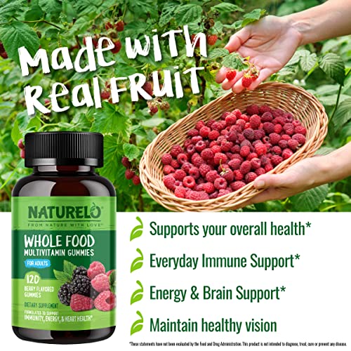 NATURELO Whole Food Vitamin Gummies for Adults Chewable Gummy