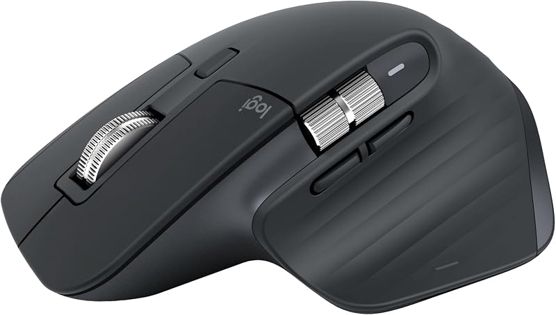 MX Master 3S, rato sem fios de alto desempenho com scroll ultra-rápido, ergo, 8000 dpi, Crystal Tracking, cliques discretos, Bluetooth, Windows, Linux e Chrome - Grafite