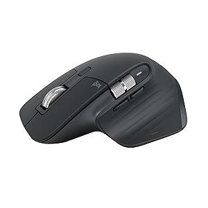 Logitech MX Master 3S-Mouse wireless ad alte prestazioni con scorrimento ultraveloce, ergonomico, 8K DPI, rilevamento del vetro, clic silenziosi, USB-C, Bluetooth, Windows, Linux, – Grigio scuro
