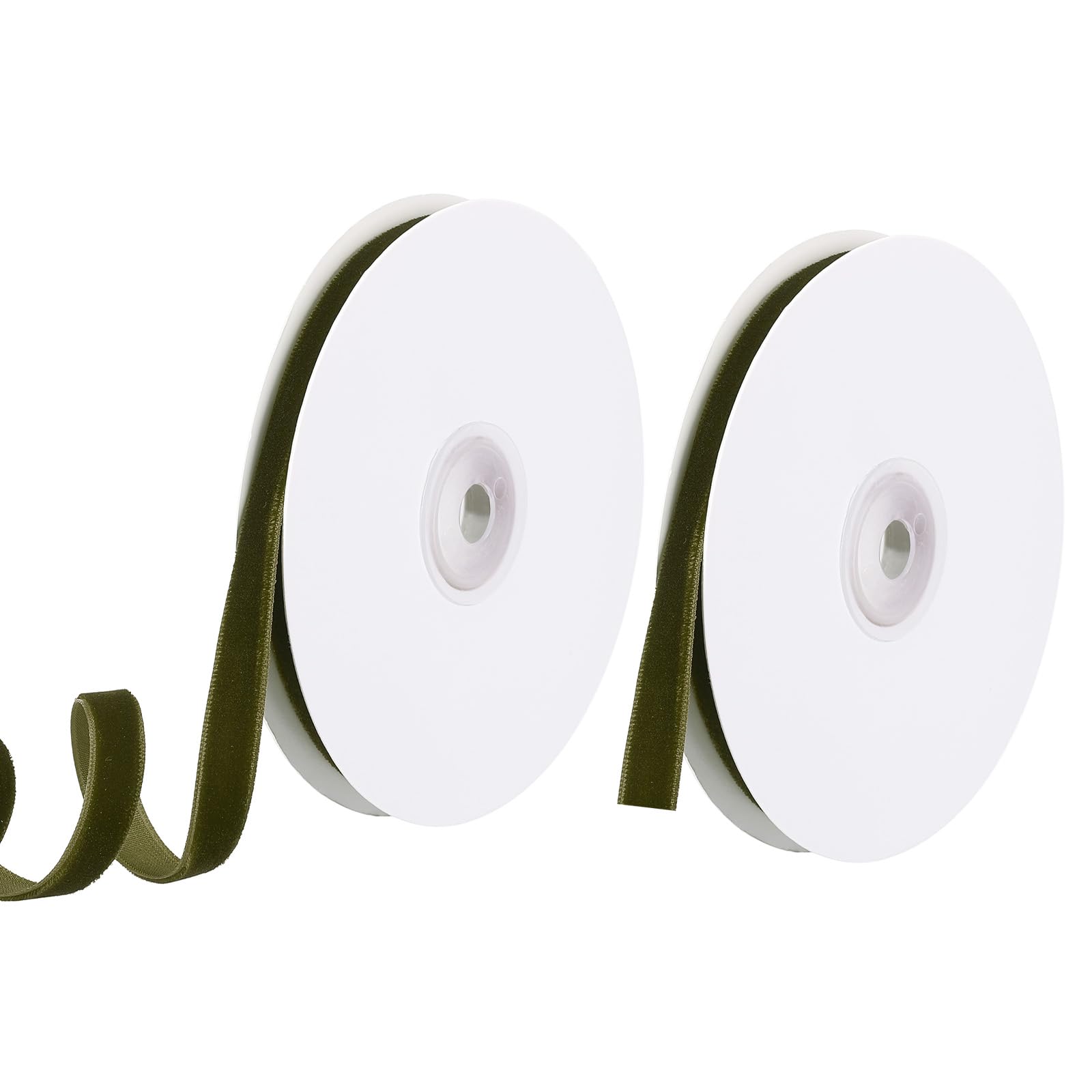 PATIKIL Velvet Ribbon 3/8 Inch 10 Yard, 2 Rolls Polyester Single Face Spool for Gift Wrapping Wedding Flower Bouquet Bow Handmade Craft Decorations, Green