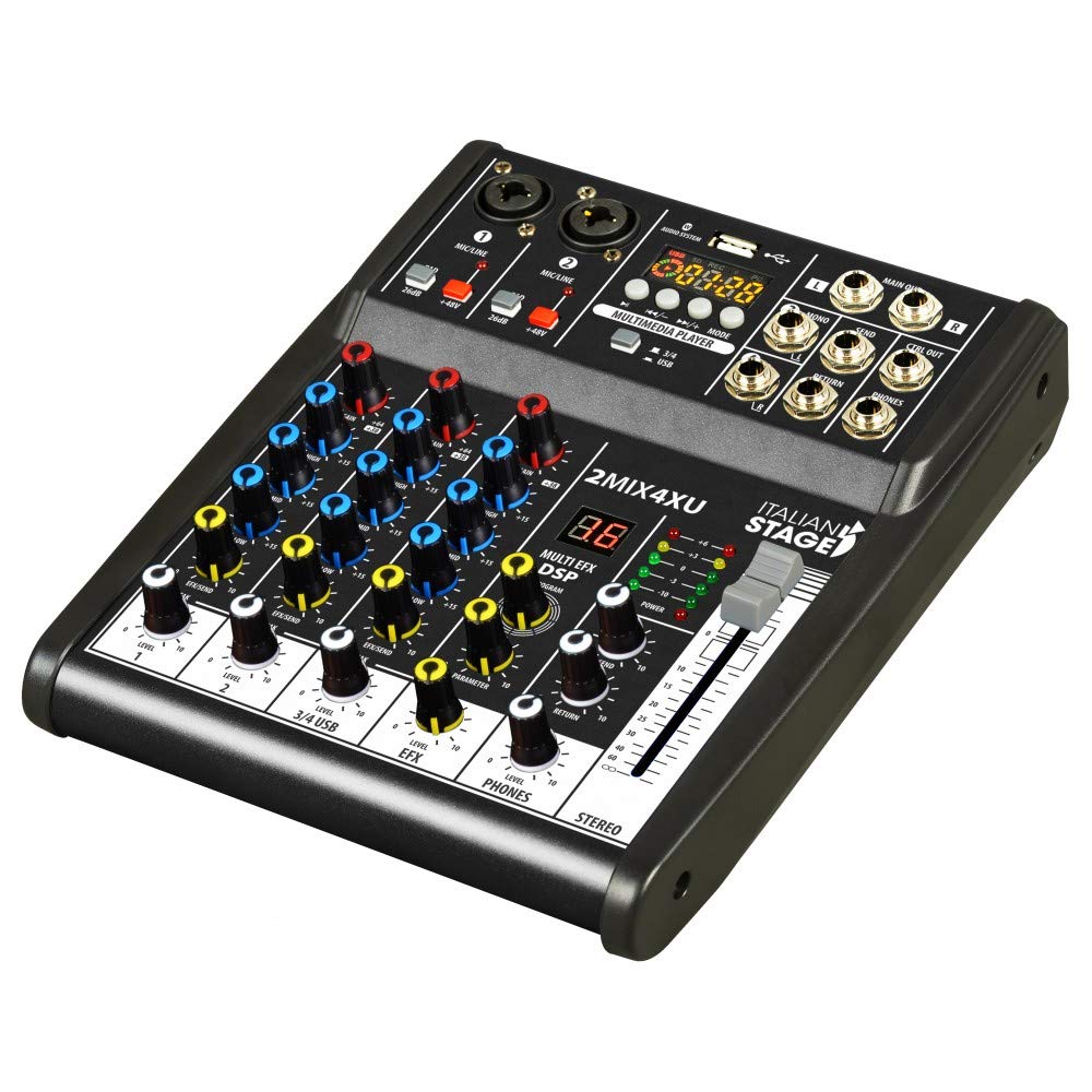 Italian Stage IS 2MIX4XU 4 channel stereo Mixer with FX and Bluetooth