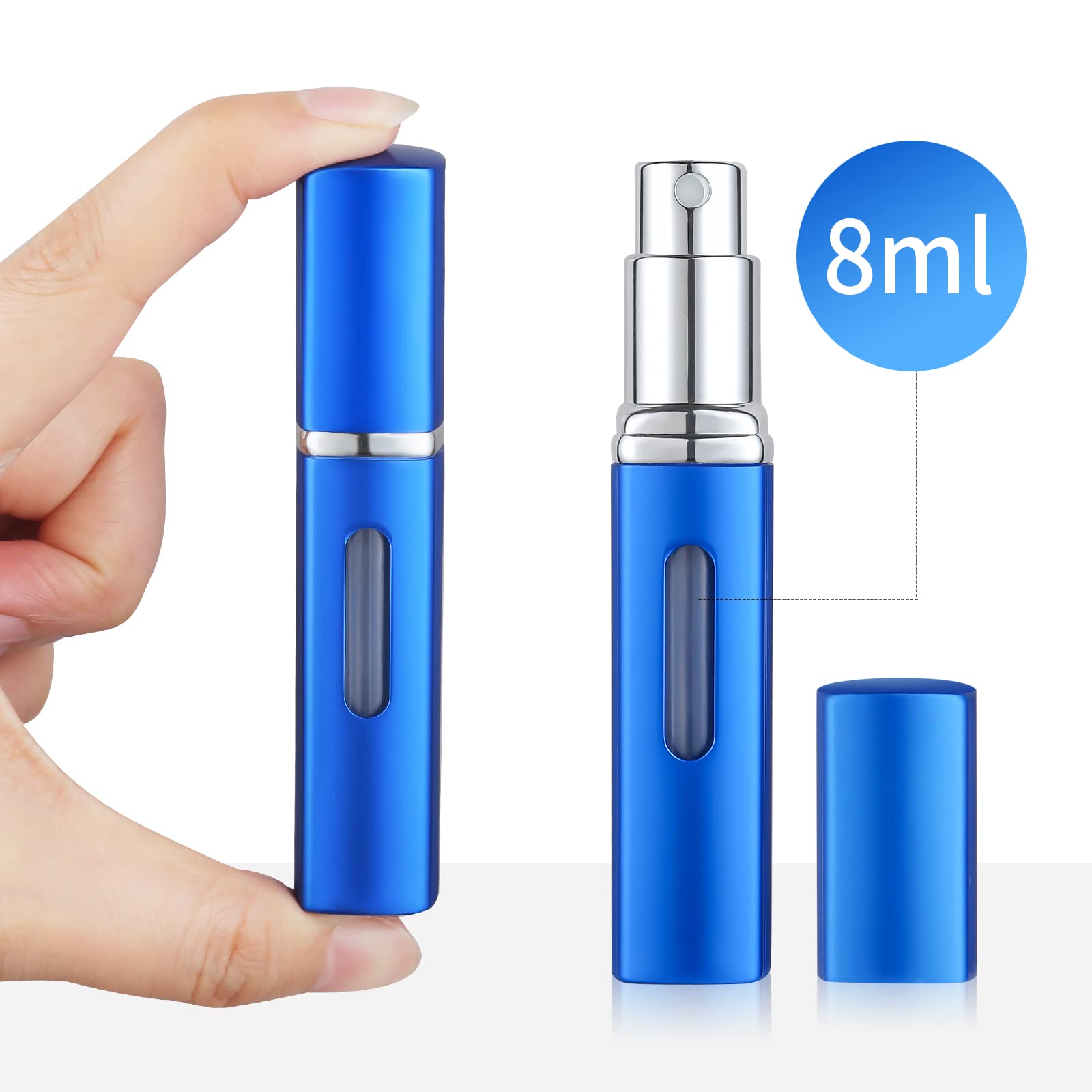 YOCASII 8ml Travel Perfume Atomizer Refillable, 3pcs Square Cologne Bottle Refillable, Travel Size Empty Spray Bottles Perfume Atomizer