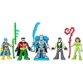 Fisher-Price Imaginext DC Super Friends Preschool Toys Batman Battle Multipack 9-Piece Figure Set with Light-Up Backpack for Ages 3+ Years