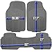OxGord Ridged All-Weather Rubber Floor-Mats - Waterproof Protector for Spills, Dog, Pets, Car, SUV, Minivan, Truck - 3-Piece Set, Gray
