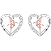 Gymnastics/Ballerina Earrings for Women 925 Sterling Silver Sports Studs Earrings Jewelry Gifts for Women Dancer Gymnast