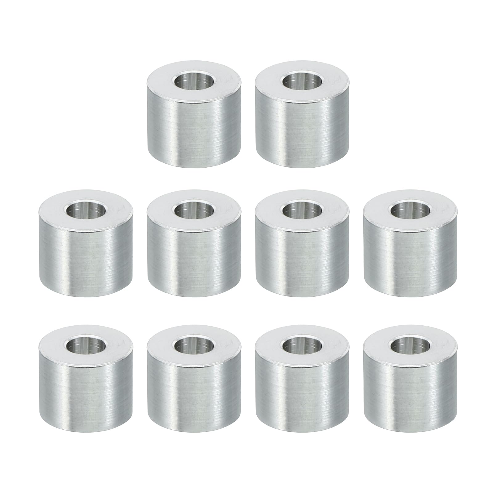 PATIKIL M6 Aluminum Spacers, 10 Pcs Metal Spacer Aluminum 6.2mm ID x 15mm OD x 12mm L Aluminum Spacer Screw Standoff Round for 1/4" or M6 Screw Bolts