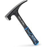 Real Steel Ultra Rock Pick Hammer 22 oz One Piece Steel Chipping Brick Masonry Hammer with Rubber Grip for Geological Study and Rock Hounding 0523