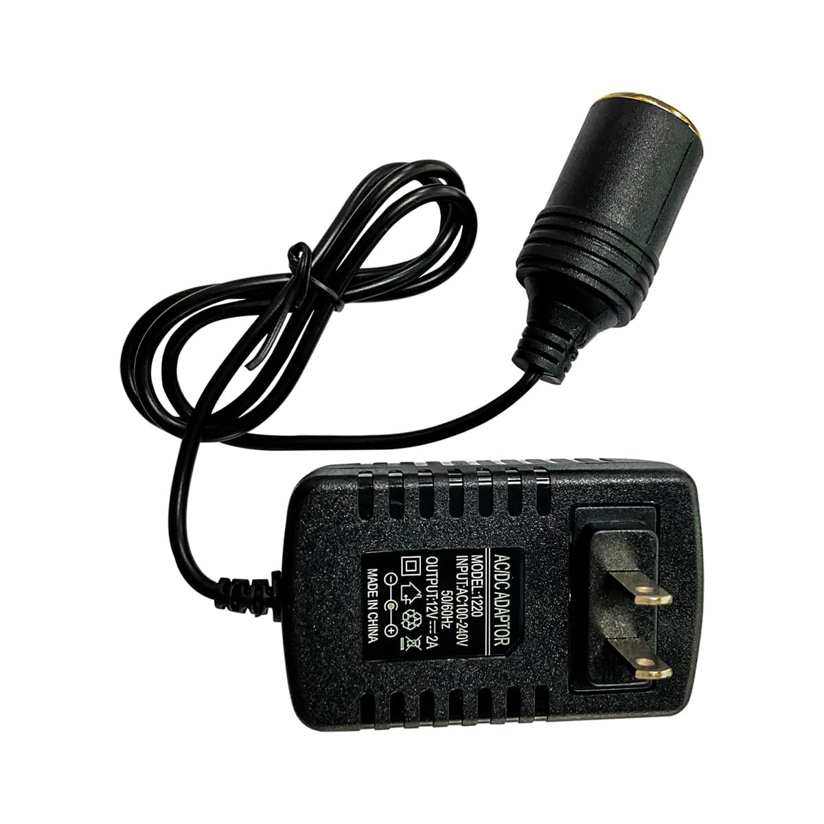 Photo 1 of 100-240V 12V 2A 24W AC to DC Converter, Portable Power Adapter Car Cigarette Lighter Socket, Auto Power Supply Transformer for Inflator Car Refrigerator and Other Car Devices