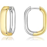 Surrounded Forest Two-Tone Dangle Earrings Tear drop Earrings Gold And Silver Front Back 2 in 0 Stud Earrings