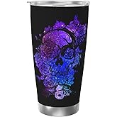 BCQJNB Skull Candy Purple Sugar Gifts For Women Tumbler, 20 Oz Stainless Steel Travel Coffee Mug