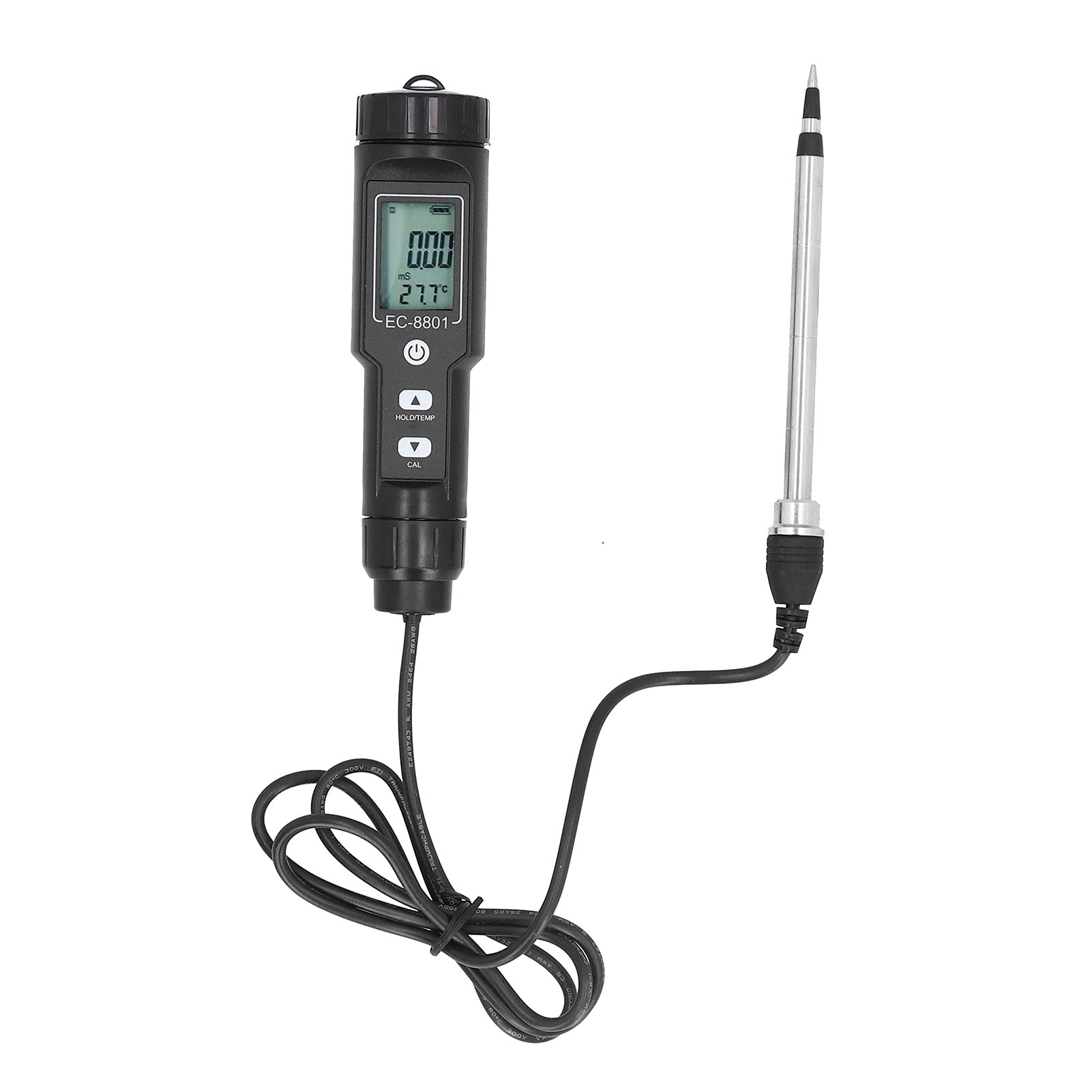 Haofy EC soil meter, salt detector, Portable Soil Conductivity Tester Soil EC Salinity Tester with EC-8801B Probe for Gardening Plants Farming