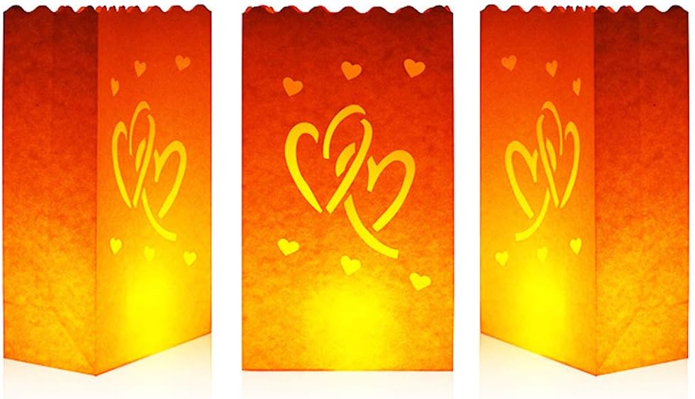 Cospring Luminary Bag Candle Bag Light Holder for Home Outdoor Christmas Wedding Reception Holiday Party and Event Occasion Decoration - Flame Resistant Paper - (20 Count) 04