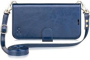 OCASE for iPhone 16 Plus Wallet Case with Shoulder Strap Phone Case for Women Crossbody Phone Case with Card Holders RFID Blo