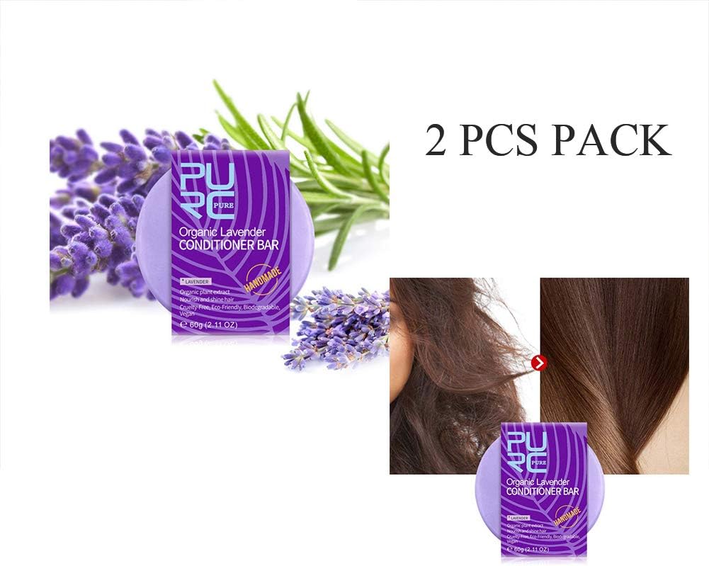 Wishwin Conditioner Bar for Hair Organic Solid Conditoner Bar Lavender for Color-treated Hair, Hair Loss, Oily Hair