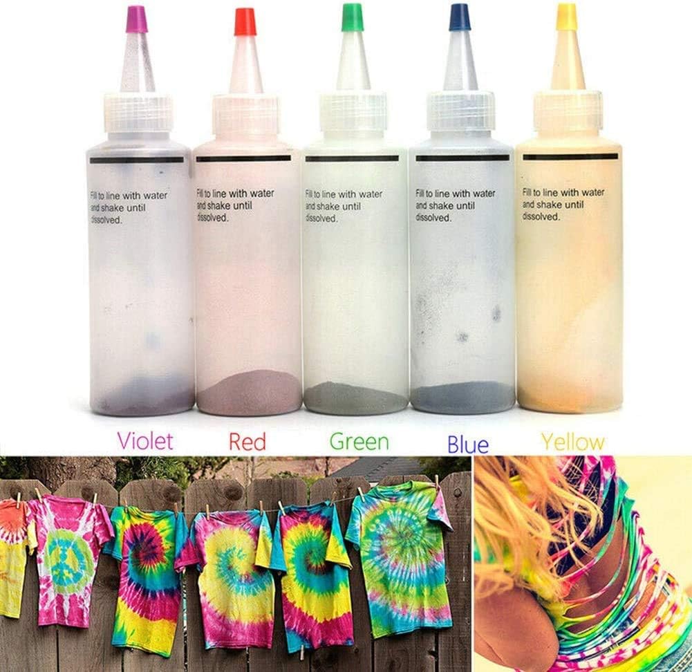 nakw88 Tie-Dye Kit, 18Color/5Color One Step Permanent Fabric Textile Paints Tie Dye, Clothes Dye Kit with Rubber Band & Disposable Gloves & Table Cloth