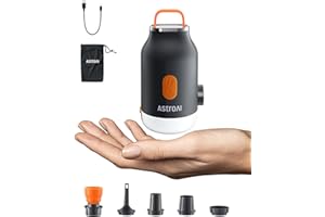 AstroAI Mini Air Pump for Inflatable, Air Mattress Pump with Rechargeable 3000mAh Battery to Inflate/Deflate, Electric Air Pu