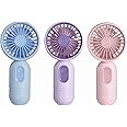 Mini Portable Fan 3 Pack, Cute Handheld Battery Operated Lightweight Small Personal Fan with 3 Speeds and USB Rechargeable Eyelash Fans for Stylish Girl Kids Women Men Office Outdoor Travel Camping