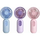 JODNO Mini Portable Fan 3 Pack, Cute Handheld Battery Operated Lightweight Small Personal Fan with 3 Speeds and USB Rechargeable Eyelash Fans for Women Men Office Outdoor Travel Camping