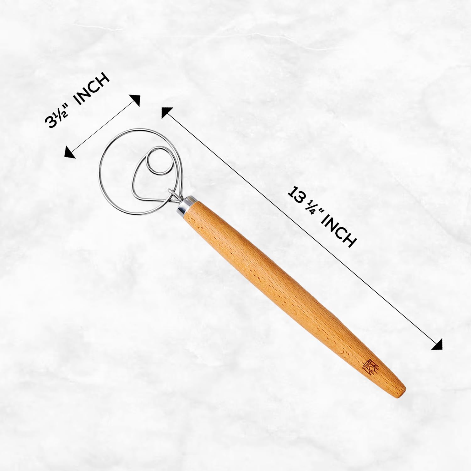 King Arthur Baking Company Baker’s Dough Whisk, Single-Loop, 18/8 Stainless Steel and Beechwood - view 3