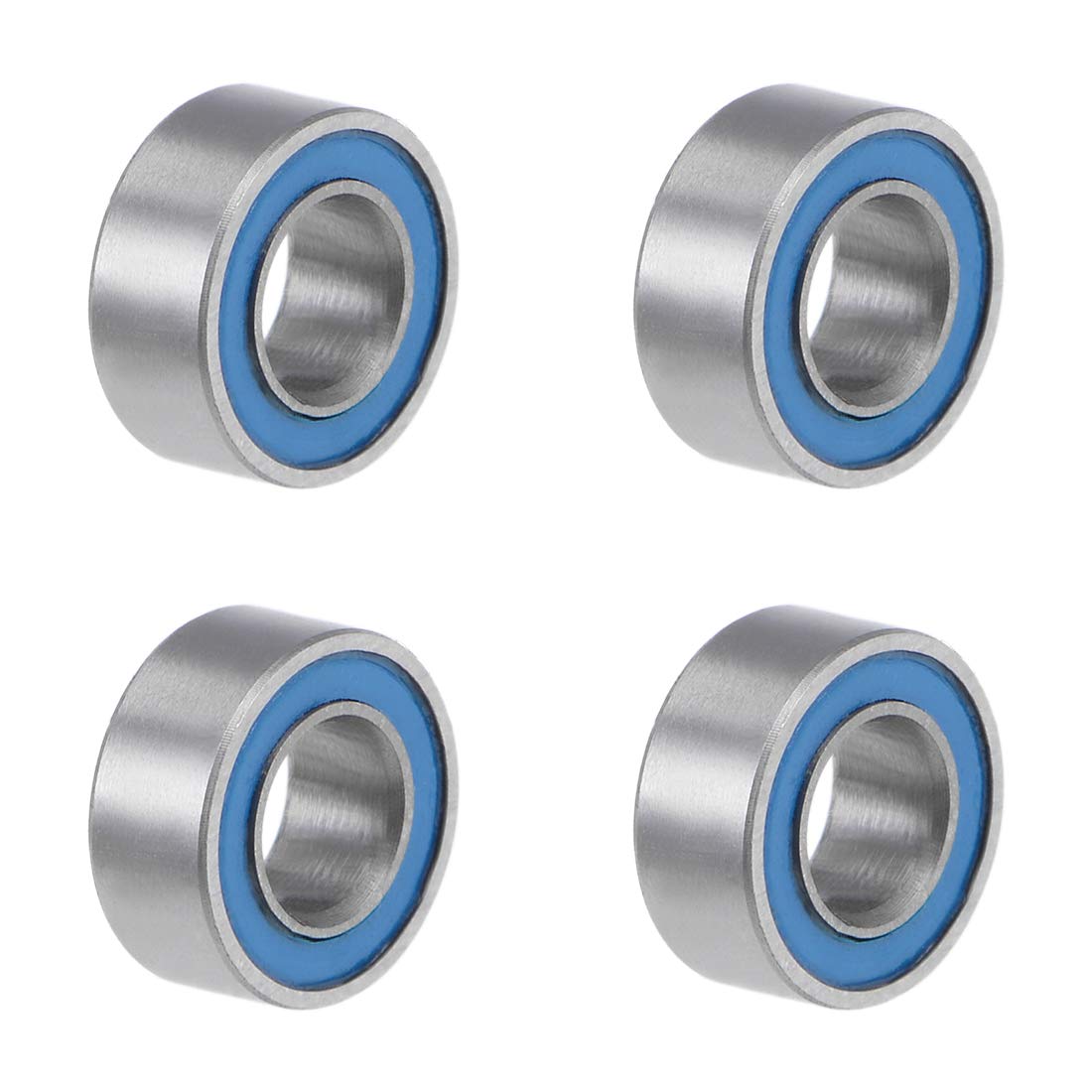 sourcing map MR63-2RS Deep Groove Ball Bearings 3mm Inner Dia 6mm OD 2.5mm Bore Double Sealed Chrome Steel Blue Seal Z2 4pcs