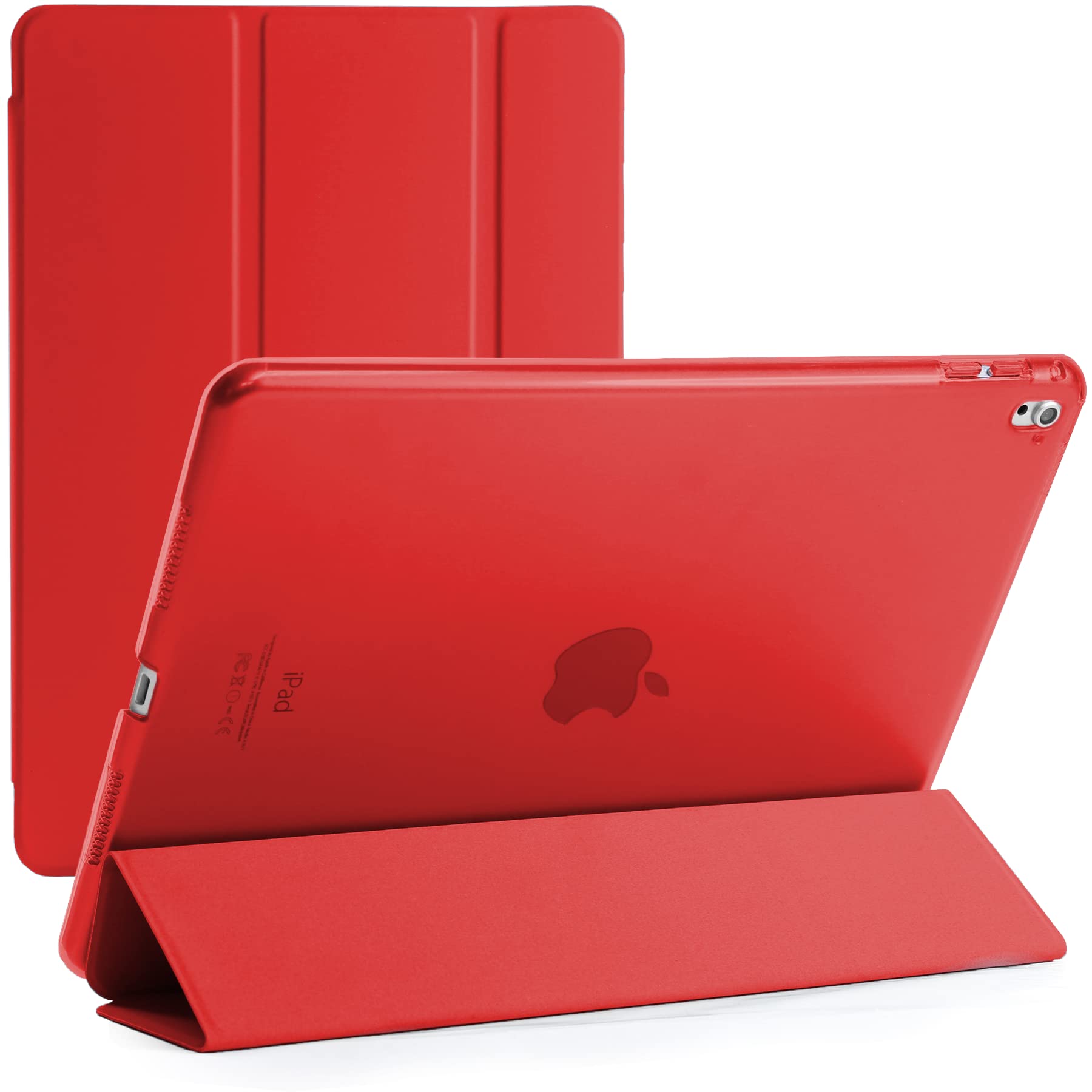 For Apple iPad Pro 9.7 2016 A1674/1675 Smart Case with Automatic Magnetic Wake/Sleep (Red)