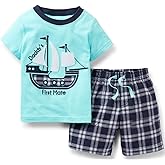 Bumeex Toddler Boys Cotton Clothing Sets Short Sleeve Tee and Shorts