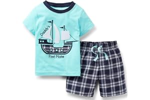 Bumeex Toddler Boys Cotton Clothing Sets Short Sleeve Tee and Shorts