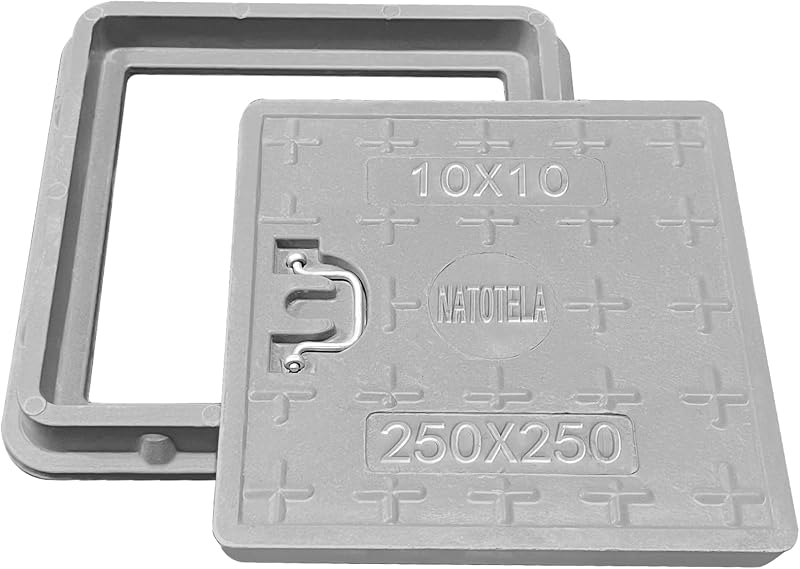 Natotela Manhole Cover 300x300mm Fiberglass Frame Steel Reinforced Lid