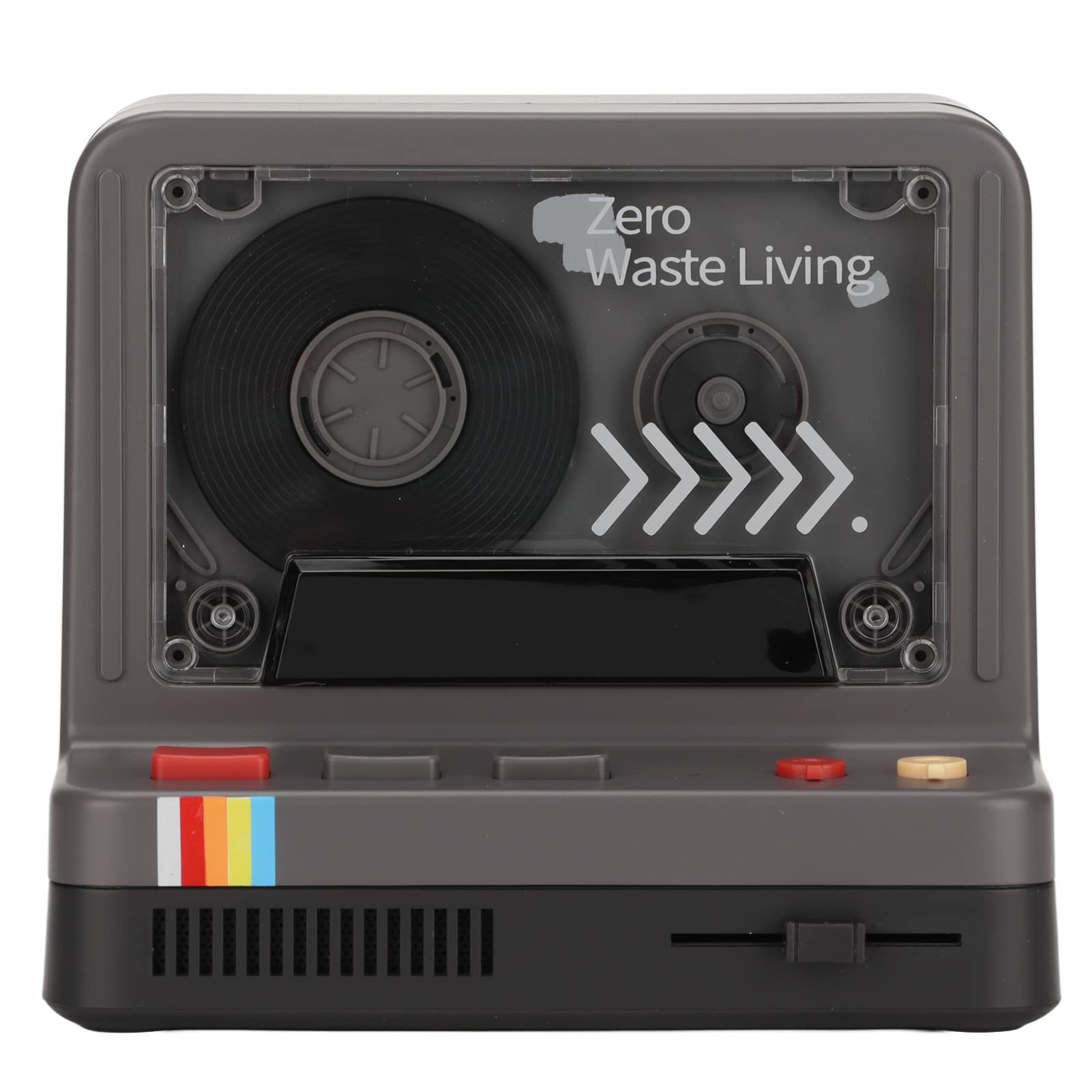 Portable Cassette Player, 5W 1A Stereo Cassette Player with 5 Lighting Modes, 1200mAh Cassette Tape Player Tape Recorder, Retro Bluetooth Speaker with Auto Rotate Black Disk (Black)