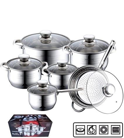 Juego de utensilios de cocina Royalty Line de acero inoxidable de 12 piezas