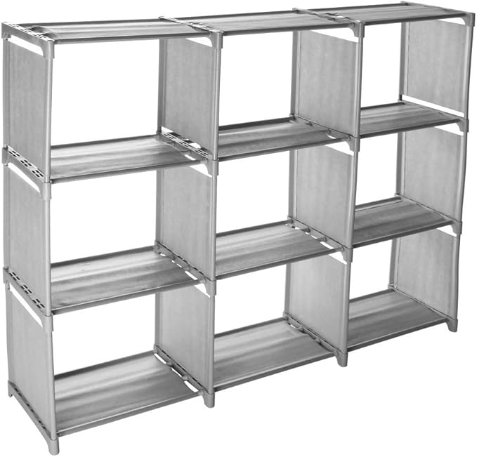 Blueseao Estante Multiusos Expositor, 9 Rejillas ensambladas, Estante