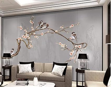 Wall Mural 3d Plum Bird Wallpaper 3d Large Murals Modern