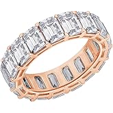 Marilyn Monroe Eternity Ring For Women 14K Yellow Gold, Rose Gold, Platinum Plated 925 Sterling Silver Infinity Band | 10.30 Carats Emerald Cut Cubic Zirconia CZ Diamond Stimulant