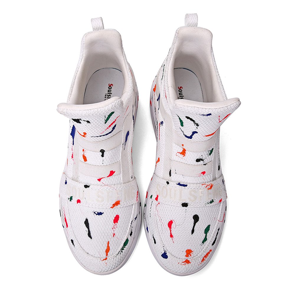Soulsfeng White High Top Shoes Casual Mesh Sneakers(Men 10 D(M) US=EUR44=UK9)