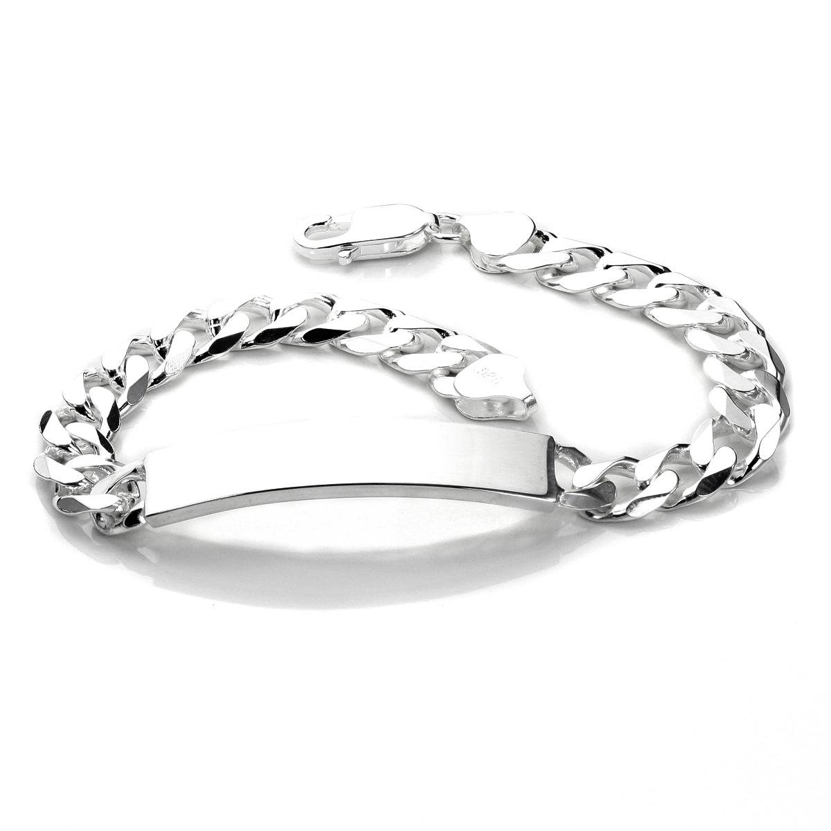 jewellerybox Sterling Silver Light Open Curb Identity ID Bracelet