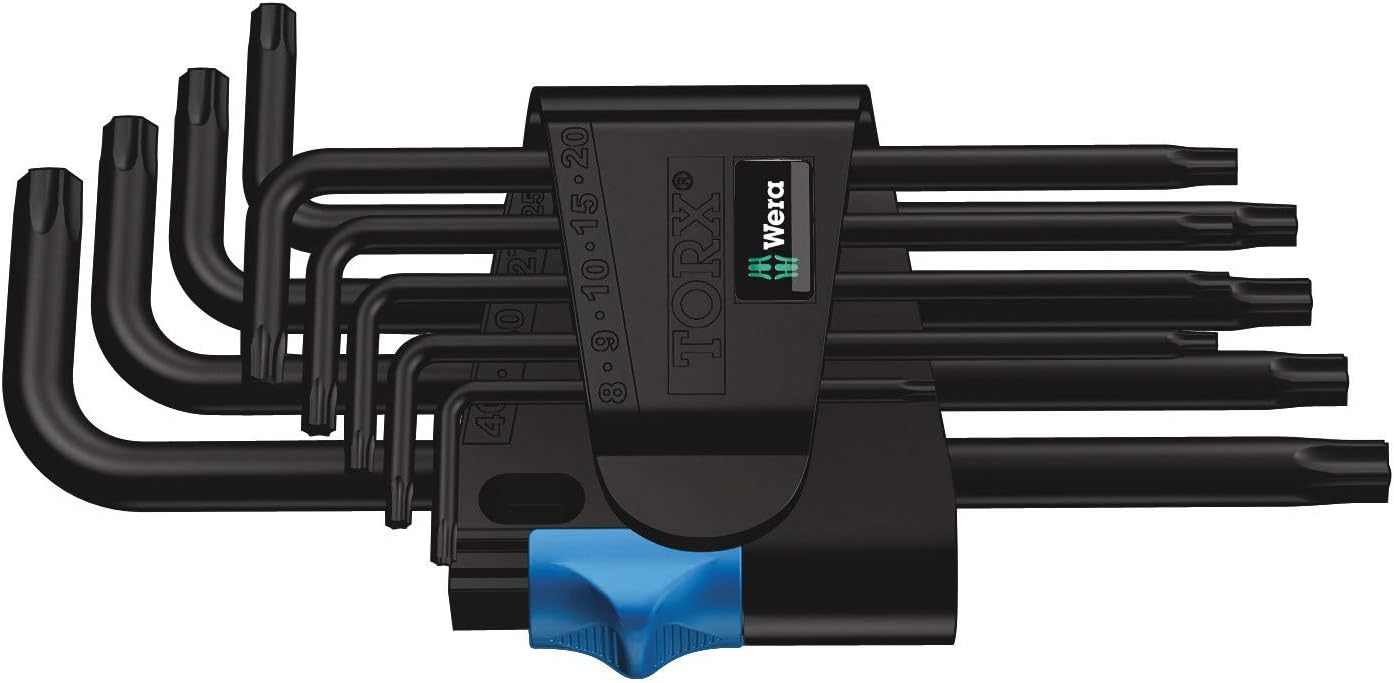 Wera 05024244001 TX8-40 Torx Key Set Holding Function (9 Pieces), Black
