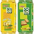 Britannia Crackers 50 50 Maska Chaska & Sweet and Salty Biscuit 13.12oz (372g) - Delicious, Light & Crispy Cookies Combo Pack 1 Each (Pack of 2)